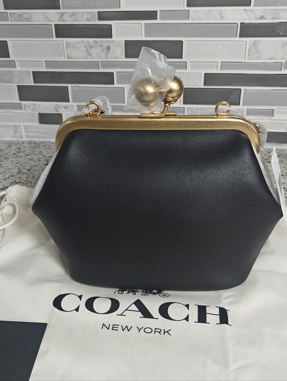 Coach Kisslock Frame Bag 16 (Black) - Picture 5 of 16